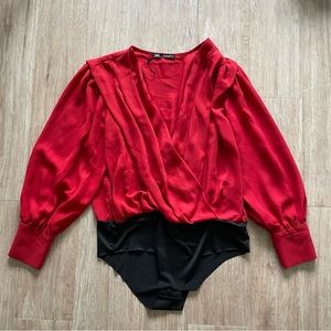 Body suit chiffon top